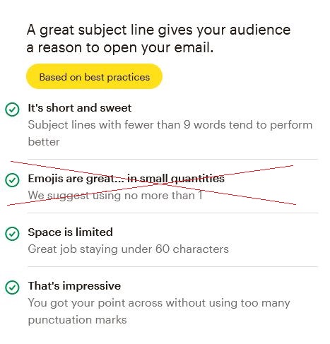 best practice is to not use emojis in email subject lines.